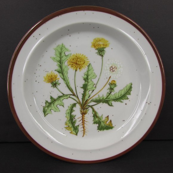 Vintage Dandelion 206 Japan Brown Speckle Stoneware Luncheon Salad 8" Plate - Picture 1 of 6
